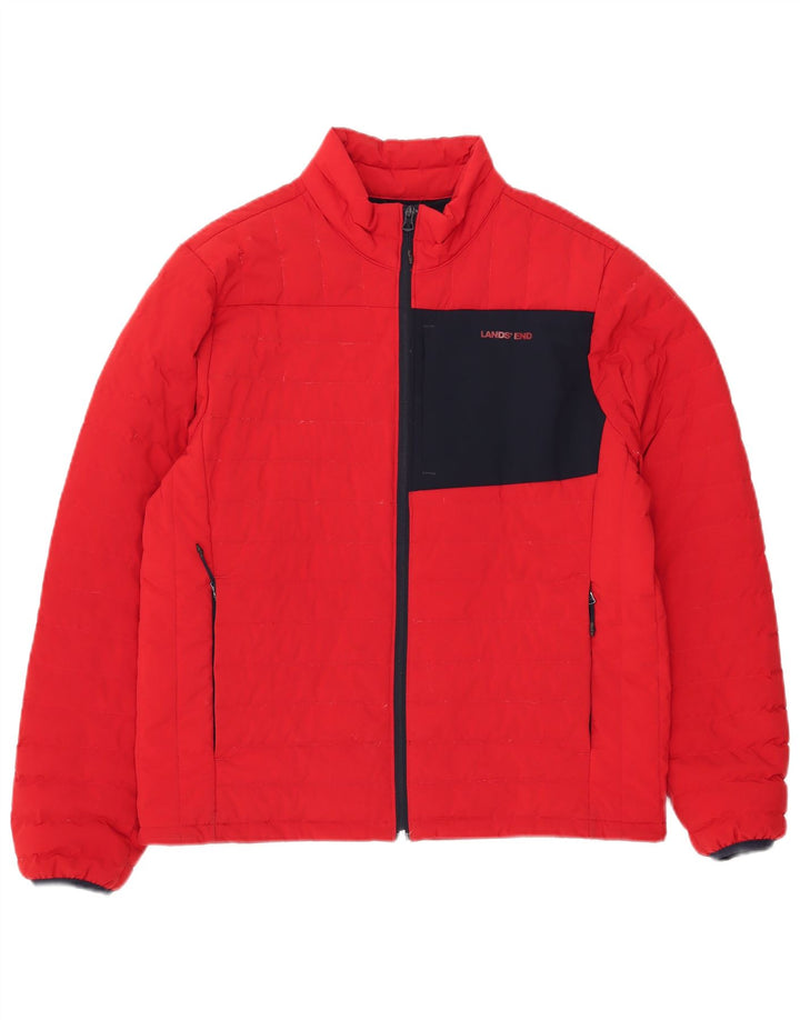 Lands End Veste matelassée pour homme UK 38 Rouge moyen Polyester colour block