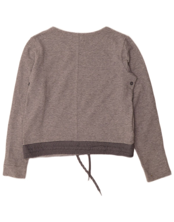 Nike Womens Crop Sweatshirt Jumper UK 10 Petit Gris Coton