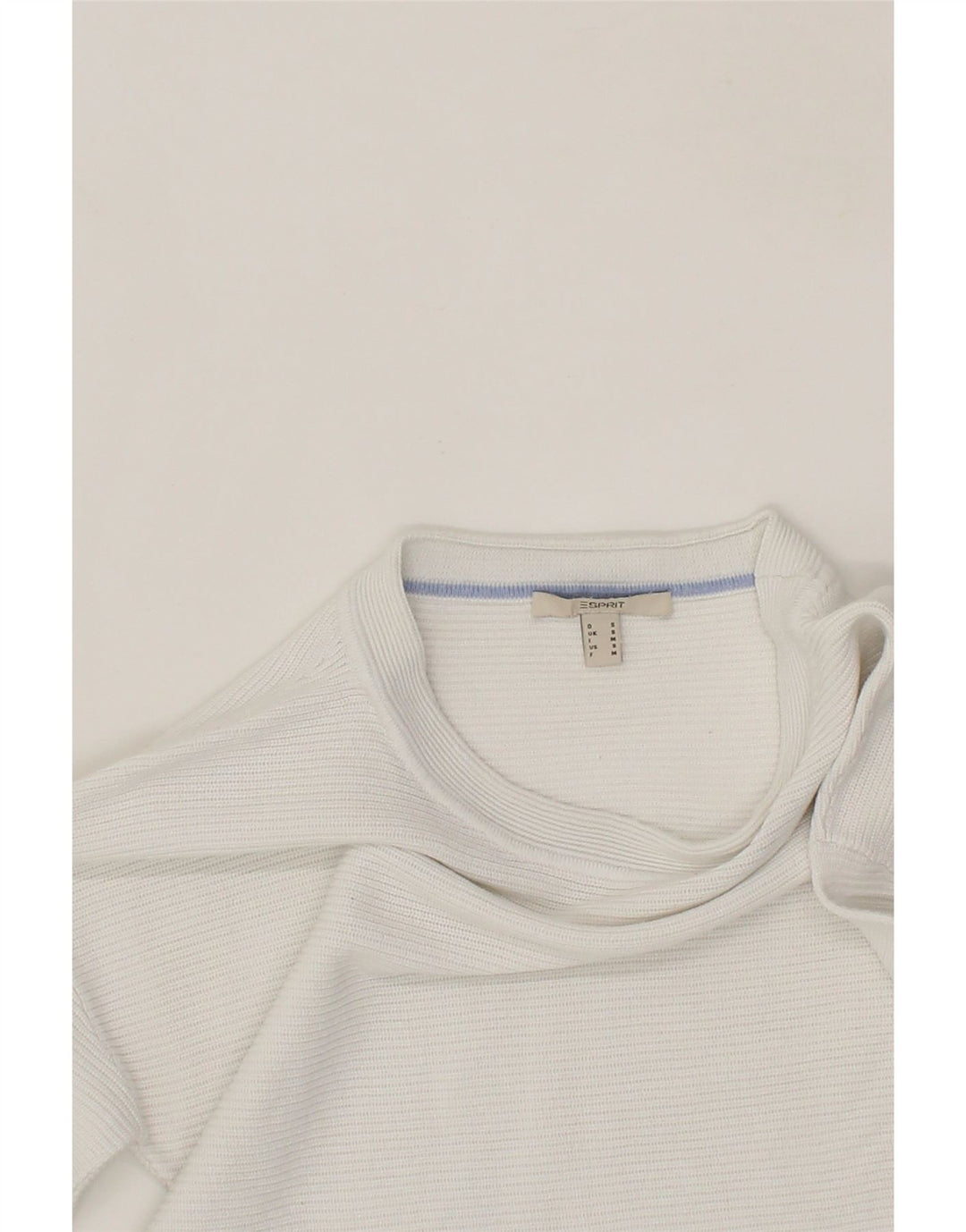 ESPRIT Womens Boat Neck Jumper Sweater UK 10 Small White Viscose Vintage Esprit and Second-Hand Esprit from Messina Hembry 