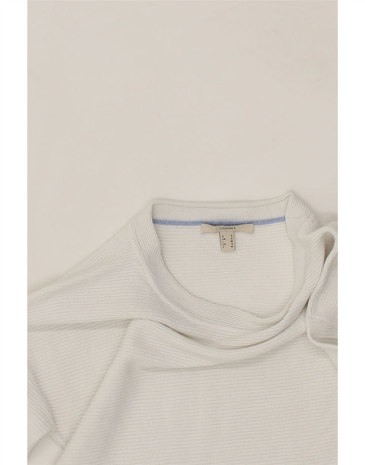 ESPRIT Womens Boat Neck Jumper Sweater UK 10 Small White Viscose Vintage Esprit and Second-Hand Esprit from Messina Hembry 