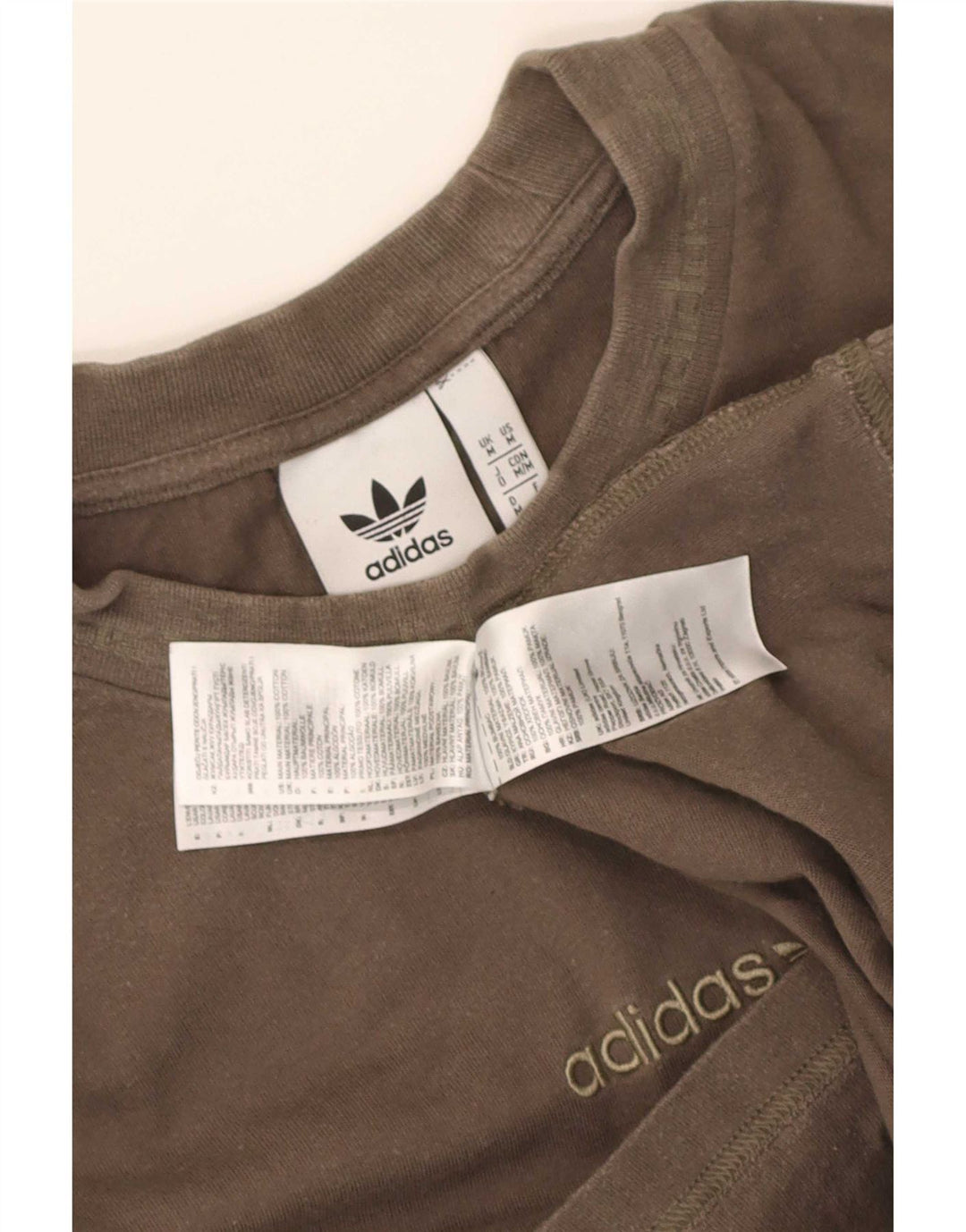 Adidas T-Shirt Graphique Homme Kaki Moyen Coton