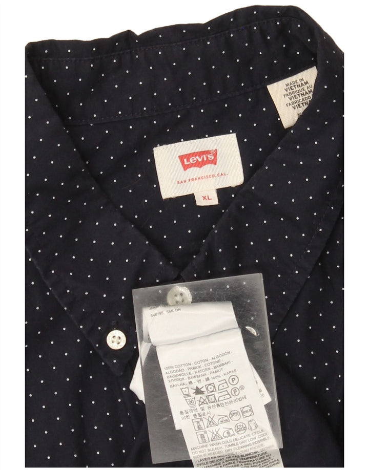 Levi's Chemise XL Bleu Marine Spotted Cotton Homme