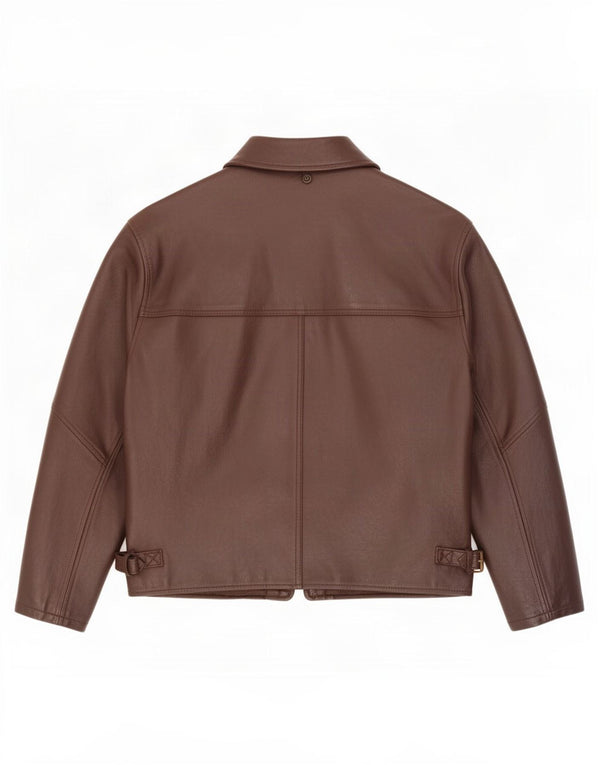 veste en cuir homme vintage UK 42 XL Marron
