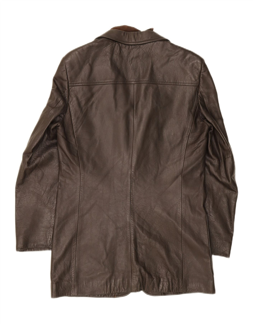 VINTAGE Womens Leather Jacket IT 52 2XL Brown Vintage Vintage and Second-Hand Vintage from Messina Hembry 