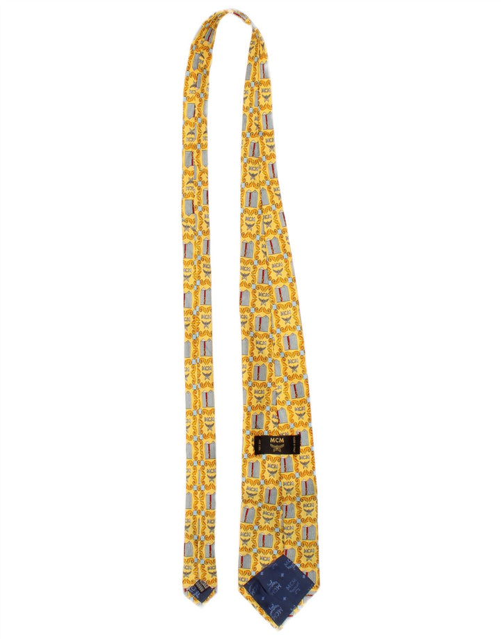 MCM Cravate Homme Taille Unique Jaune Géométrique Soie