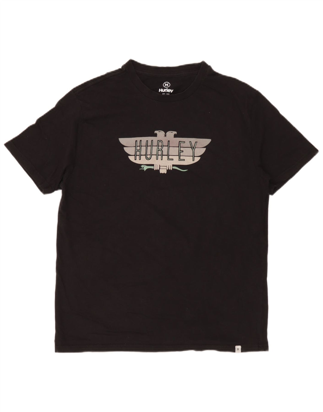 Hurley T-Shirt Graphique Homme Noir Moyen Coton