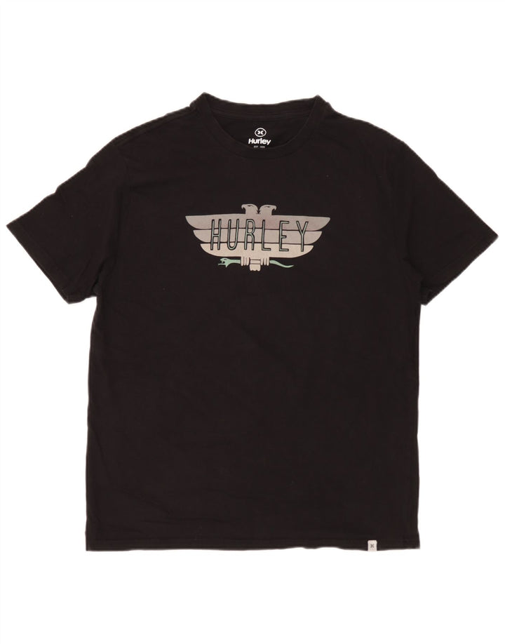Hurley T-Shirt Graphique Homme Noir Moyen Coton