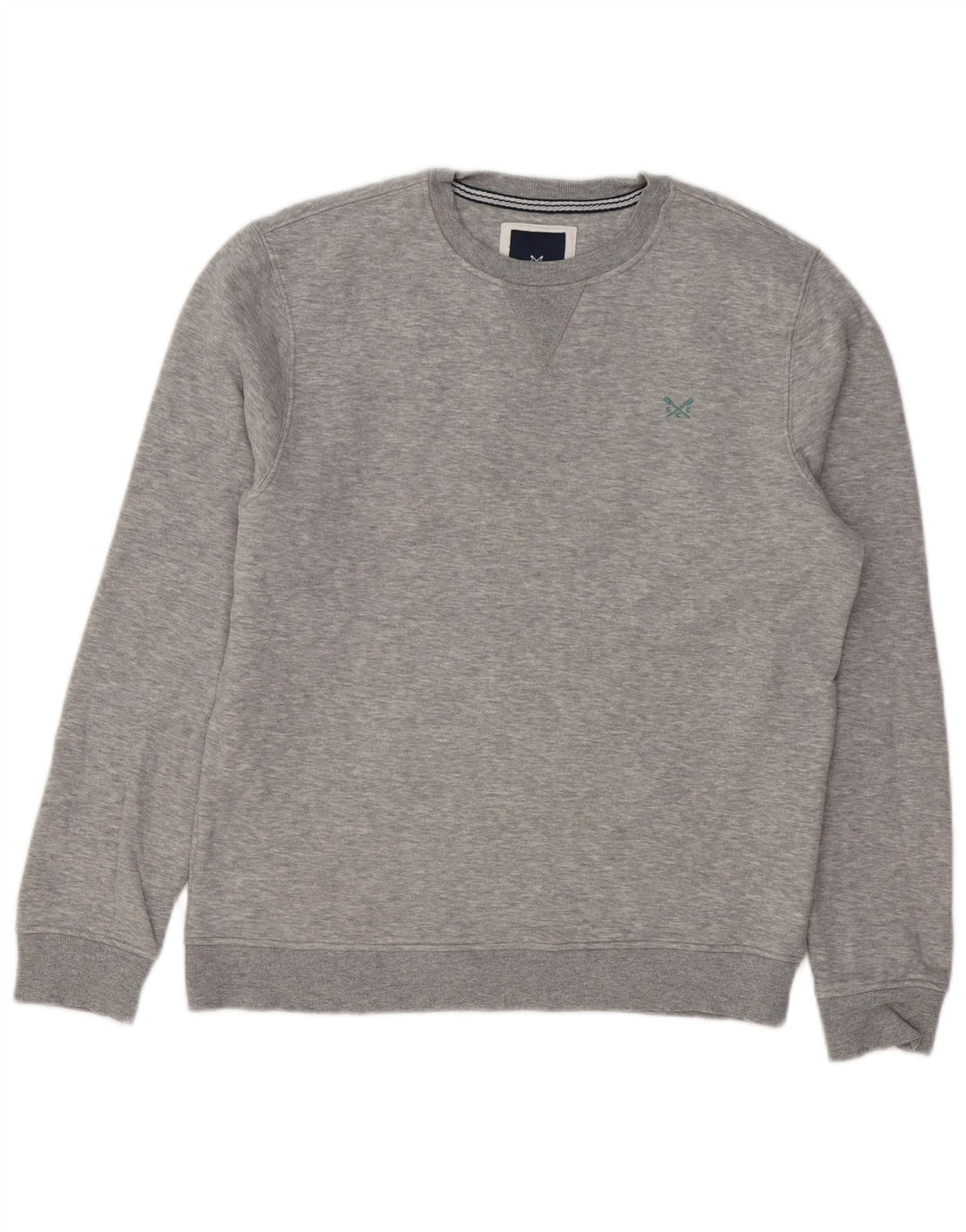 CREW CLOTHING Sweat-Shirt Homme Gris Moyen Coton