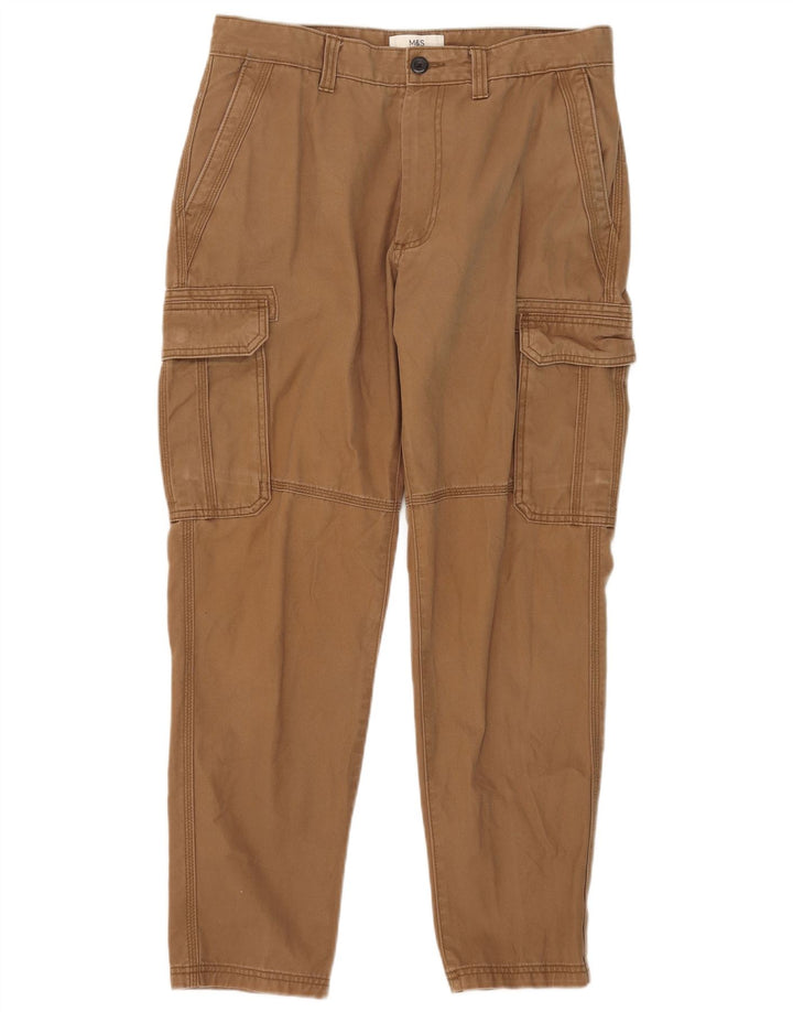 Marks & Spencer Pantalon Cargo Slim Homme W32 L27 Coton Beige