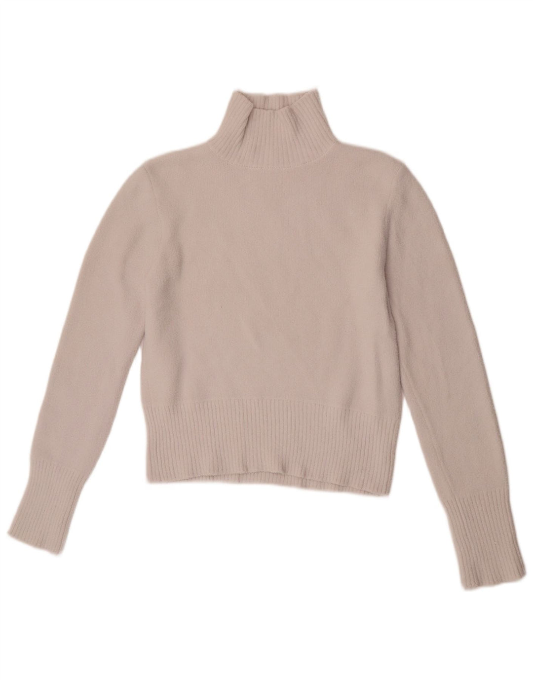 Zara Pull court à col roulé pour femme UK 12 en nylon blanc moyen