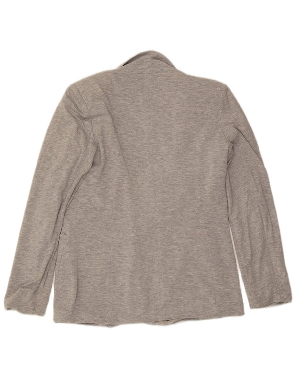 Oasis Veste Blazer 1 Bouton Femme UK 10 Petit Gris Moucheté Viscose