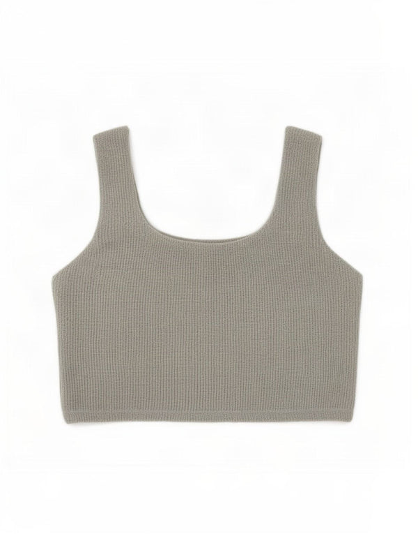 Zara Womens Trafaluc Crop Top UK 14 Large Vert Coton
