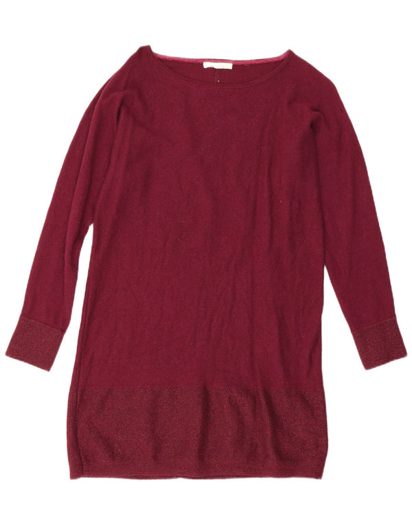 White Stuff Pull long à col bateau pour femme UK 12 Bordeaux moyen