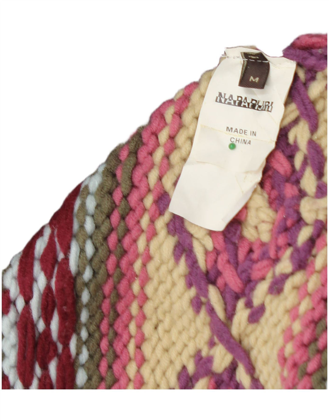 NAPAPIJRI Pull cardigan graphique pour femme UK 12 Marron moyen géométrique