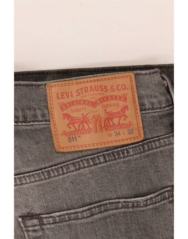 Levi's Jean Slim 511 Homme W34 L32 Gris Coton