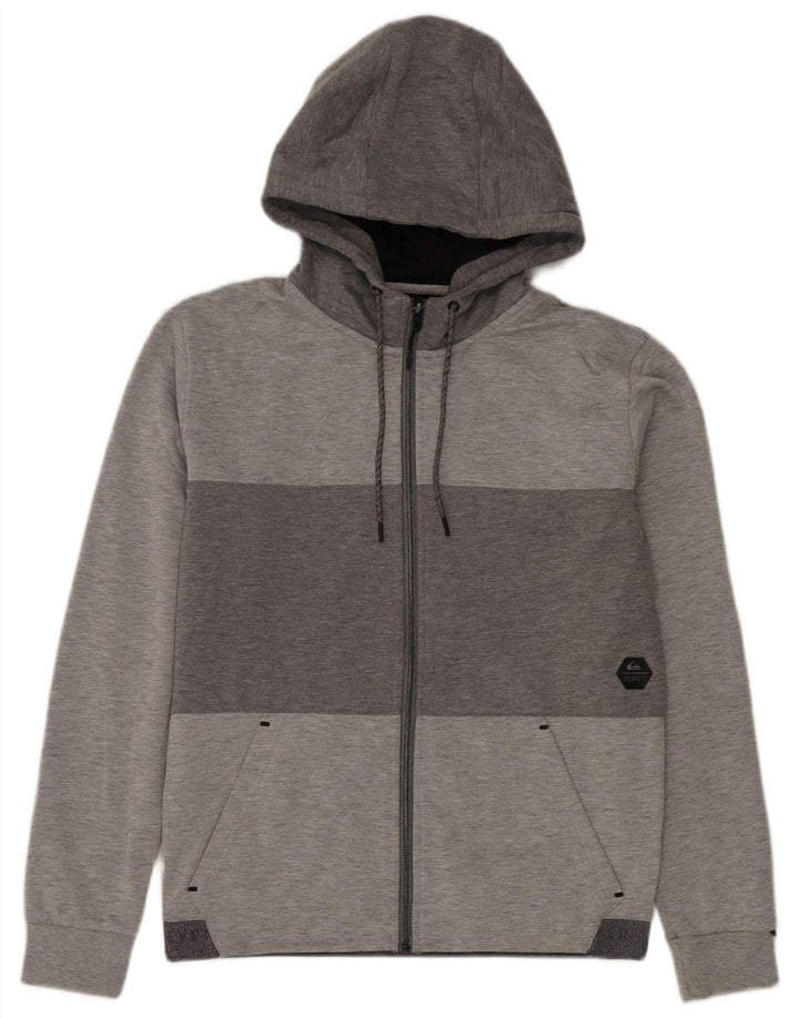 Quiksilver Pull à capuche zippé pour homme Petit Gris Colorblock Polyester