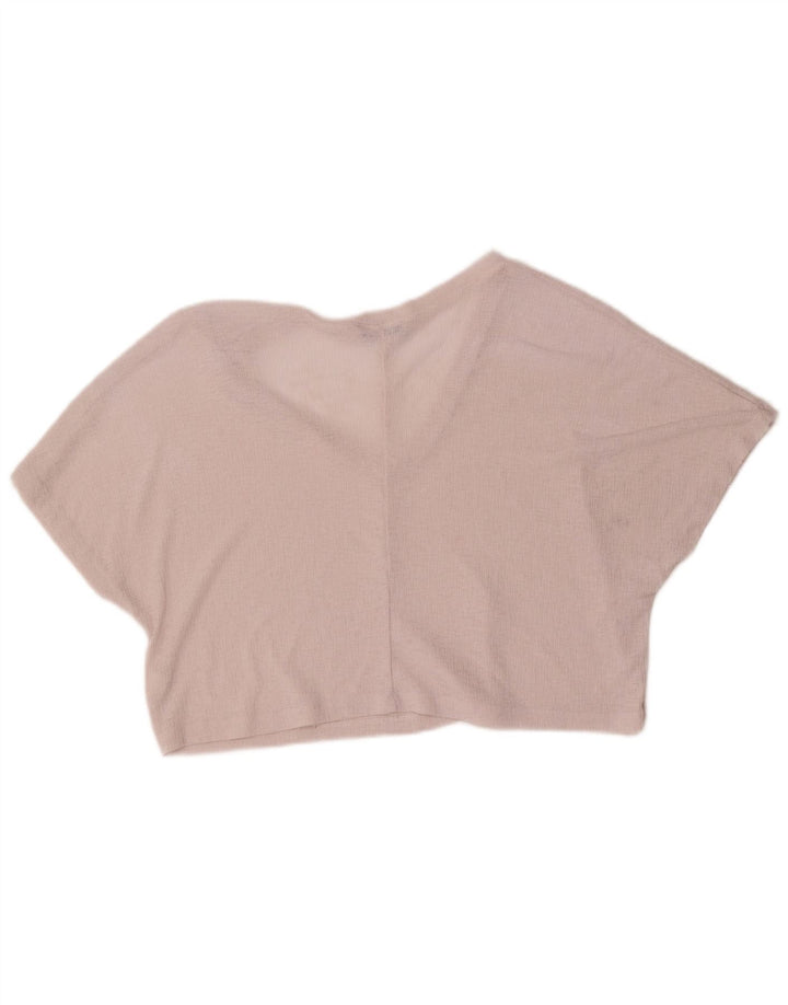 Zara Womens Crop Oversize Blouse Top UK 10 Petit Rose Polyester