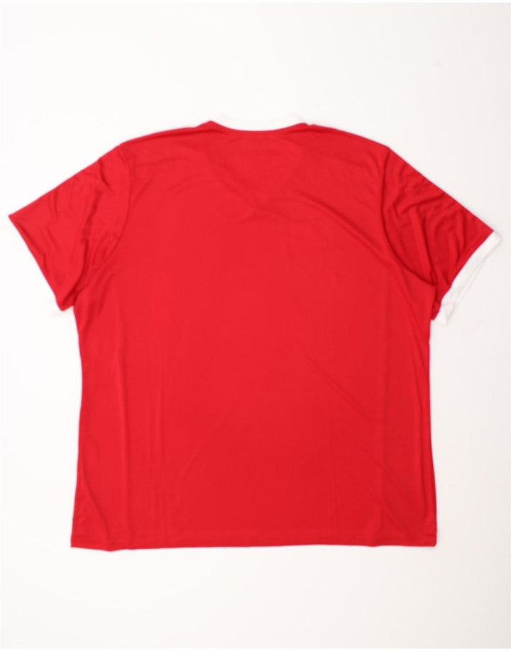 Adidas Climalite T-Shirt Top 3XL Rouge Colorblock Polyester