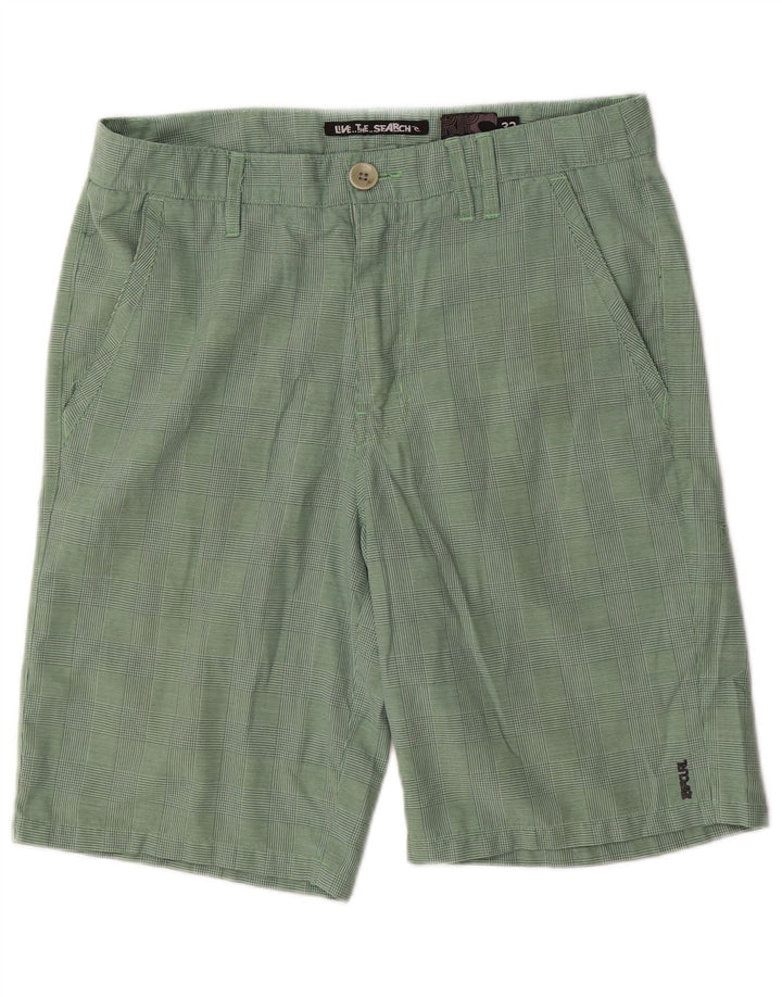 Rip Curl Short cargo pour homme W32 en polyester à carreaux vert moyen