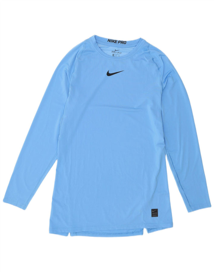 Nike Haut Dri Fit à manches longues pour homme 2XL Bleu Polyester