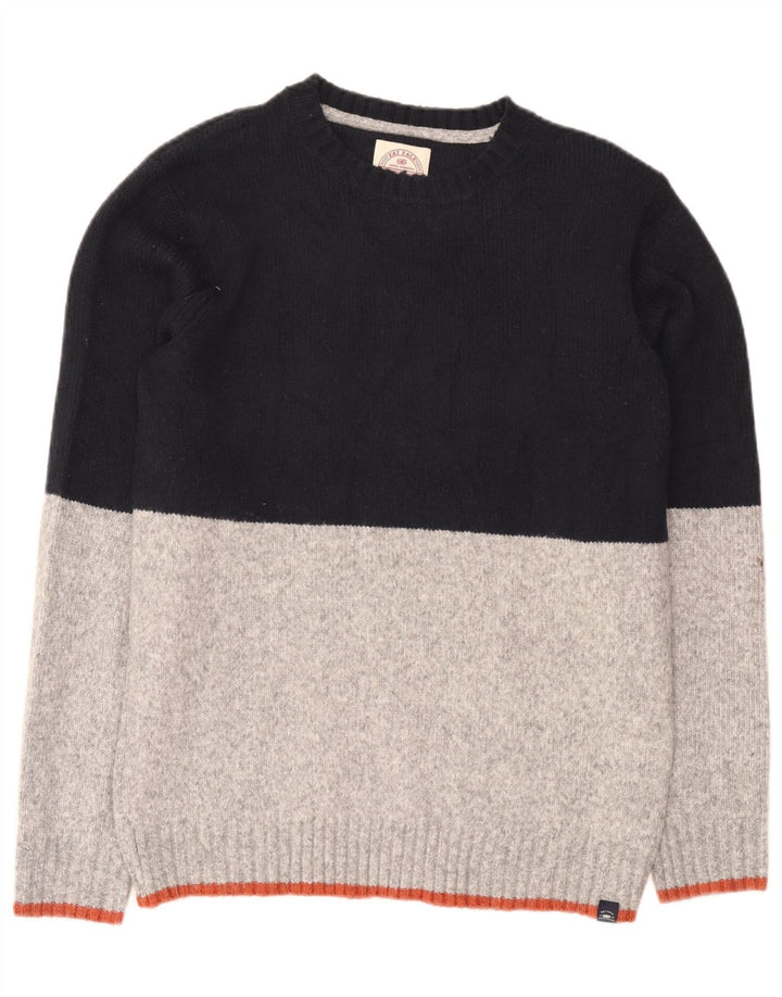 Fat Face Pull Col Ras du Cou Homme Noir Moyen Acrylique Colorblock