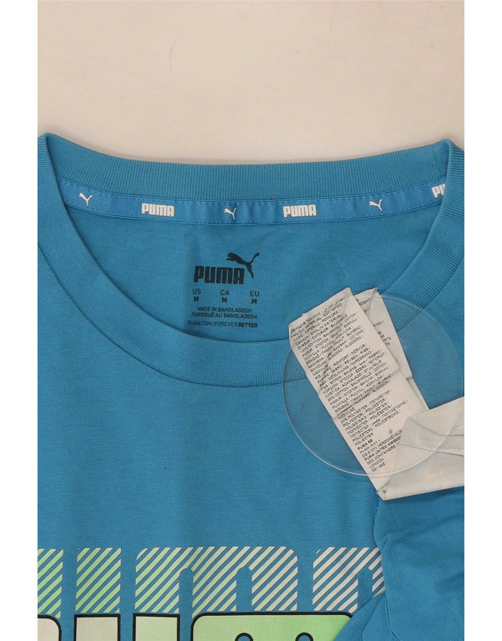 Puma T-Shirt Graphique Homme Bleu Moyen Coton