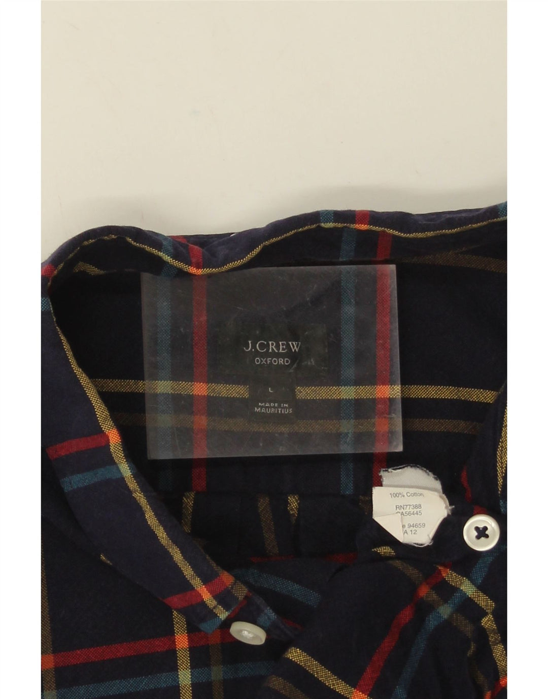 J. Crew Chemise en flanelle pour homme en coton à carreaux bleu marine