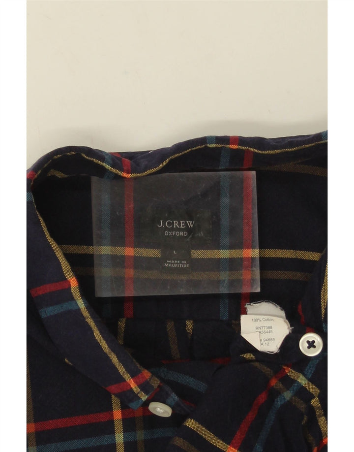 J. Crew Chemise en flanelle pour homme en coton à carreaux bleu marine
