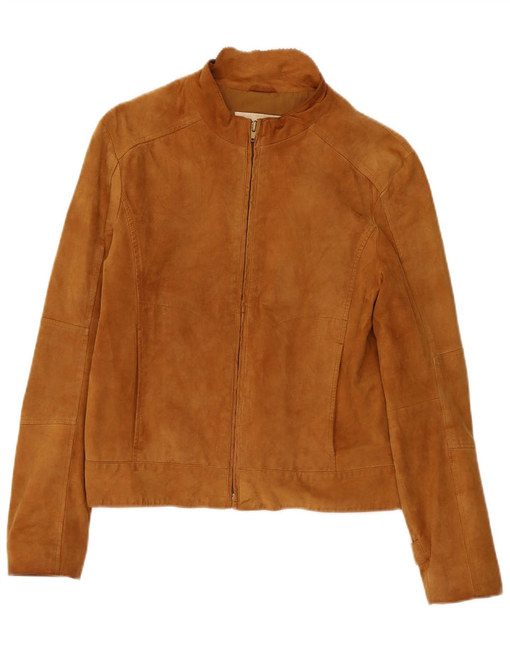 Conbipel Veste Bomber en Daim Femme UK 10 Petit Cuir Beige