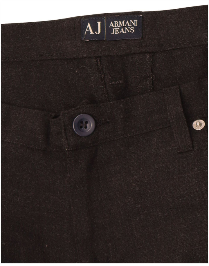 Armani Pantalon décontracté droit pour femme W36 L27 Marron