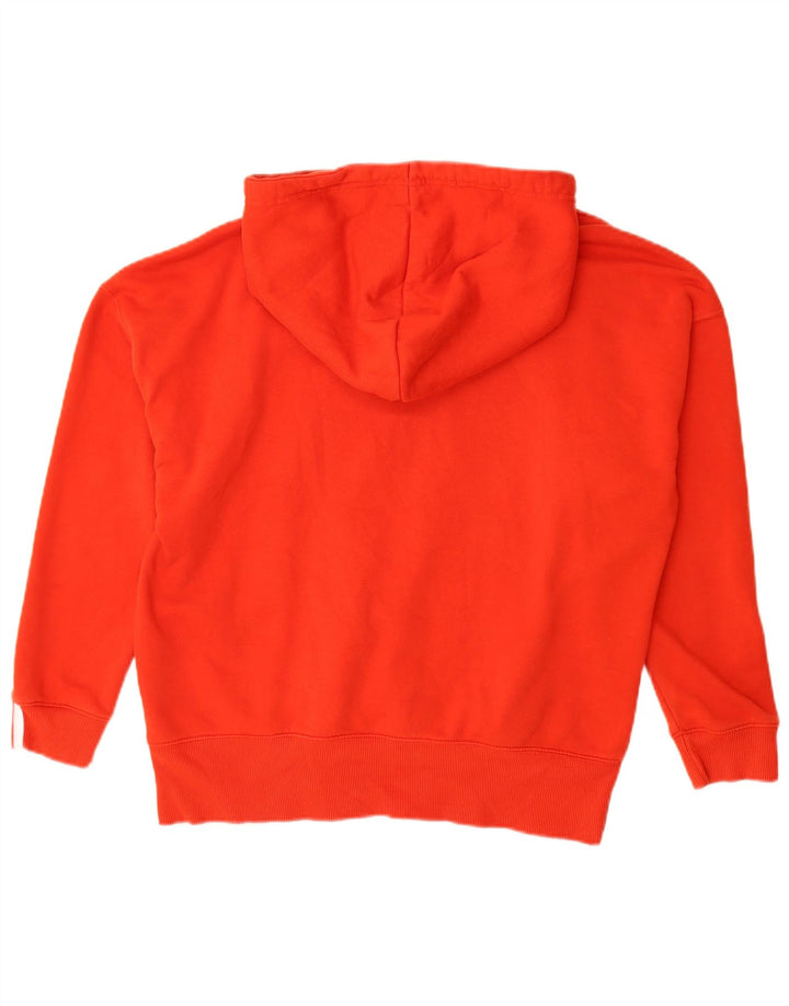 ADIDAS Pull à capuche surdimensionné graphique pour femme UK 8 Petit coton rouge