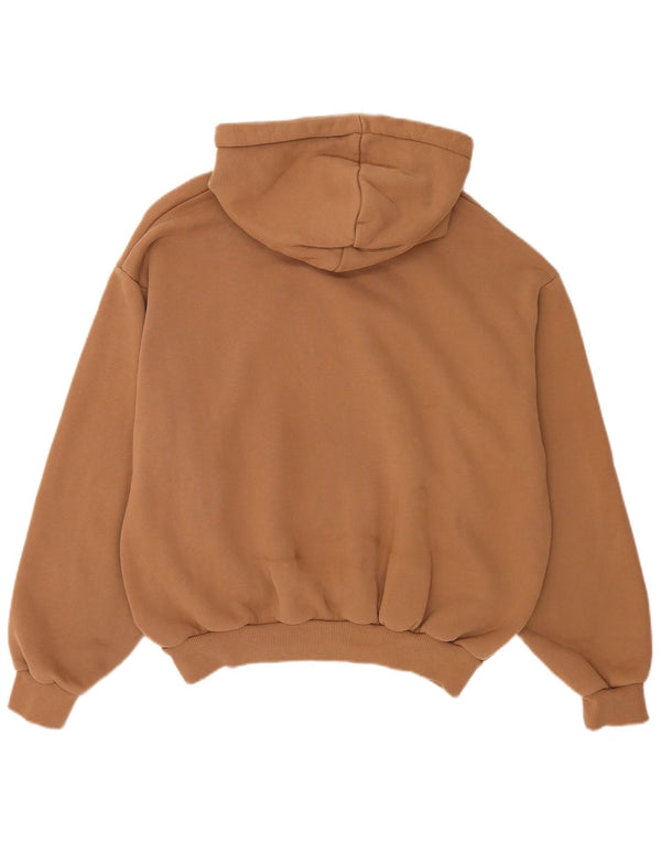 Karl Kani Pull à capuche surdimensionné graphique pour femme UK 14 en coton marron moyen