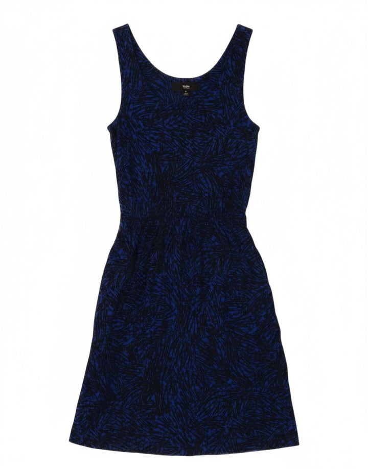 MOSSIMO Womens Abstract Pattern Sleeveless A-Line Dress UK 10 Small Blue