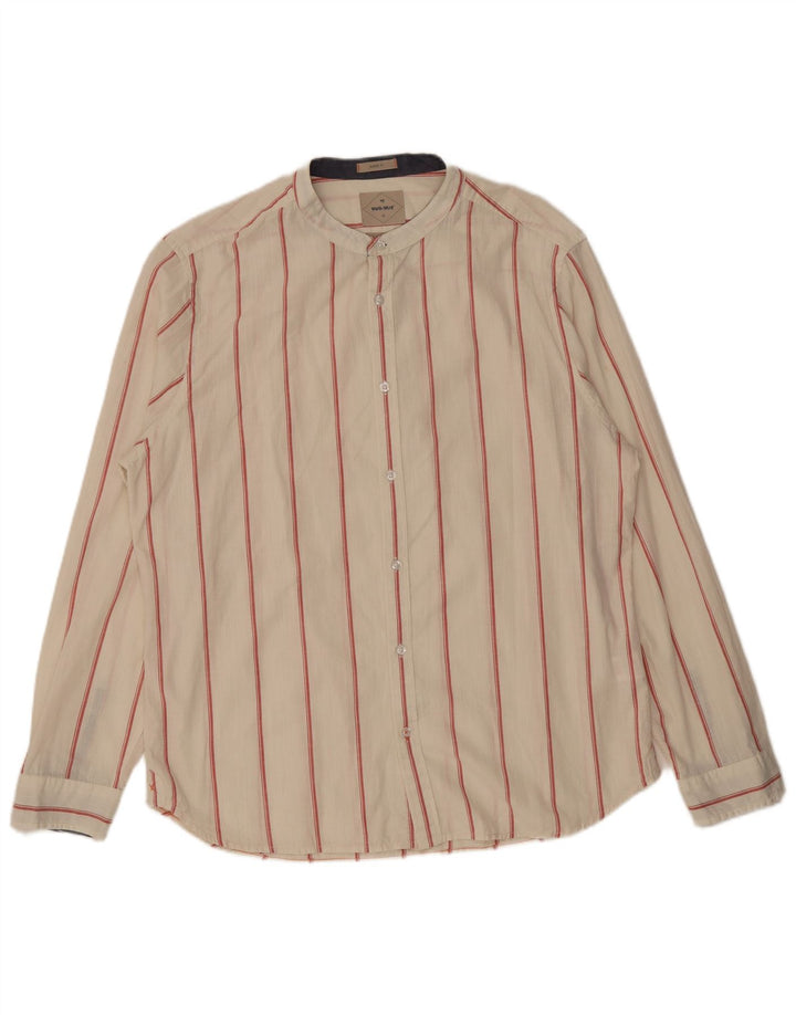 Chemise White Stuff Homme Coupe Classique XL Coton Rayé Blanc