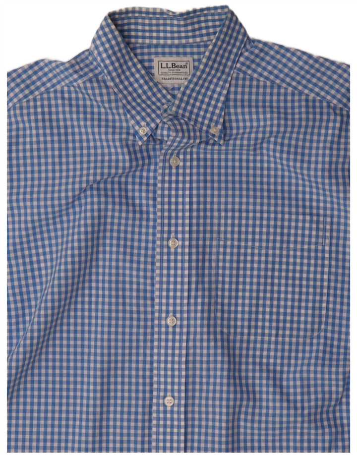 L.L.BEAN Chemise à manches courtes pour homme, coupe traditionnelle, vichy bleu moyen