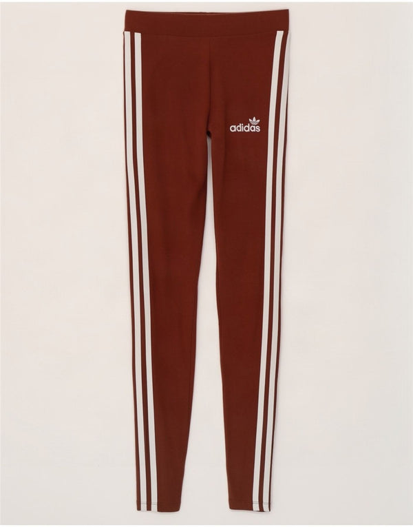 Adidas Leggings Femme UK 4 XS Marron Coton