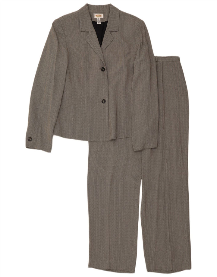 Talbots Ensemble 2 pièces 2 boutons pour femme UK 16 Large W34 L30 Gris à chevrons