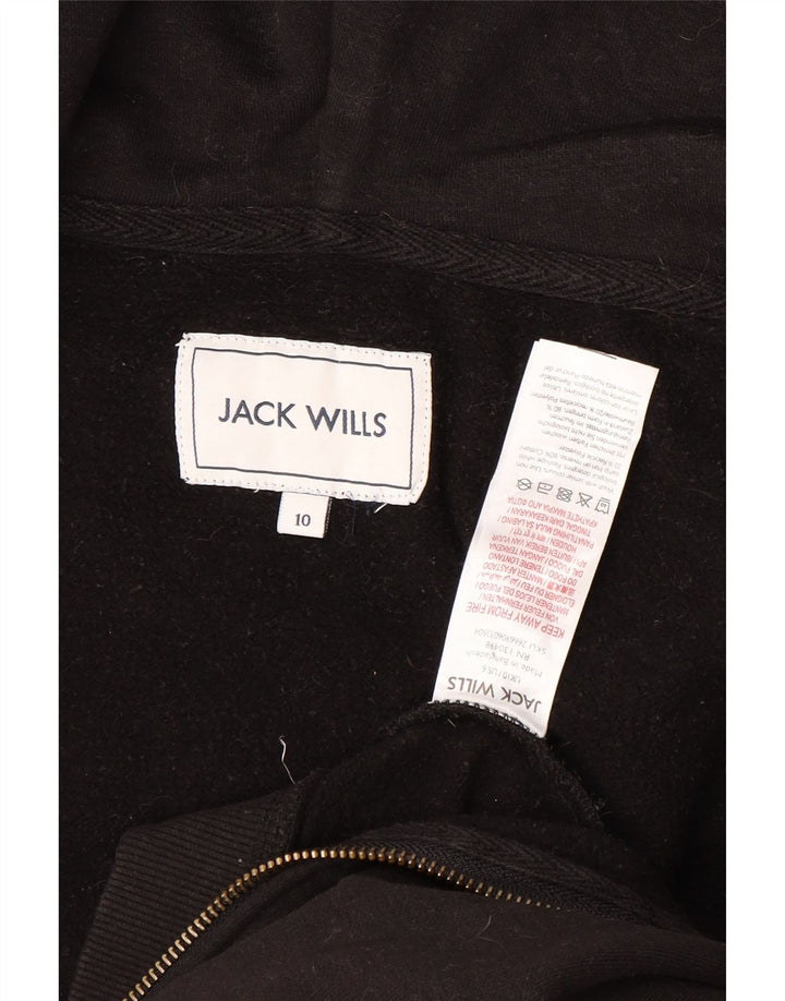 JACK WILLS Pull à capuche surdimensionné avec fermeture éclair pour femme UK 10 Petit Noir