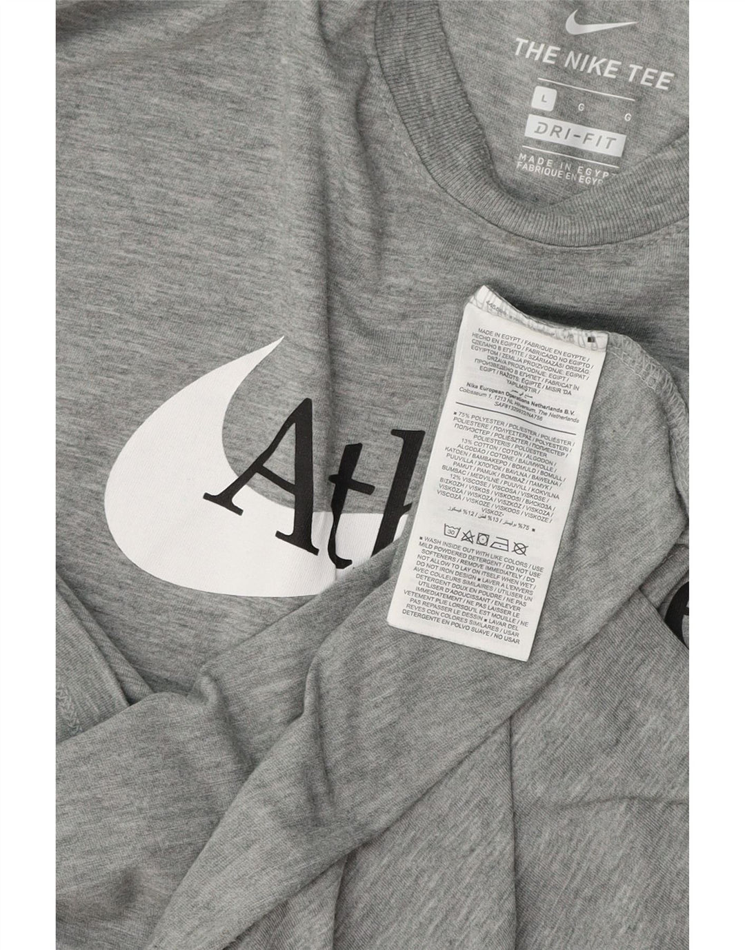 NIKE T-shirt graphique Dri Fit pour hommes, grand, gris, polyester