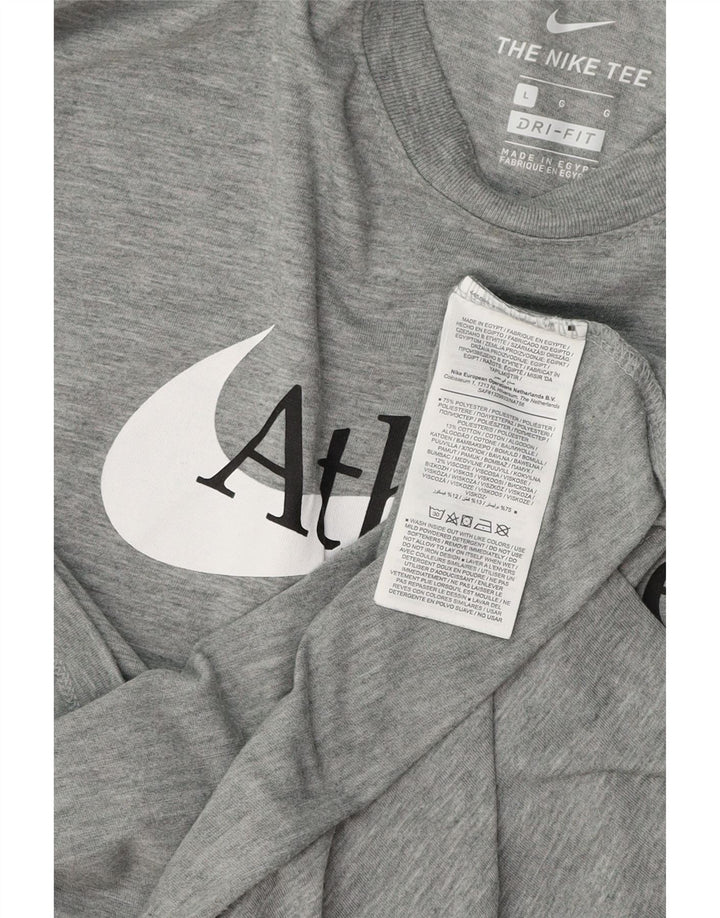 NIKE T-shirt graphique Dri Fit pour hommes, grand, gris, polyester