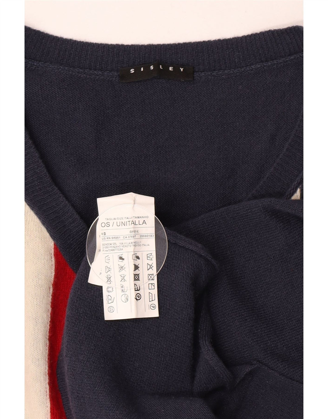 Sisley Femme England Débardeur Oversize Gilet Taille Unique Bleu Laine