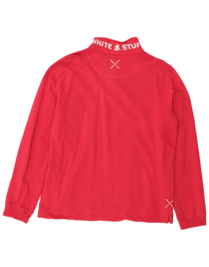White Stuff Sweat-shirt à col zippé pour femme UK 12 Rose moyen Coton