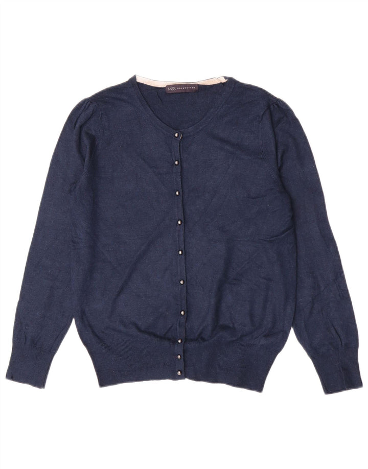 Marks & Spencer Cardigan pour femme en viscose bleu marine moyen UK 12