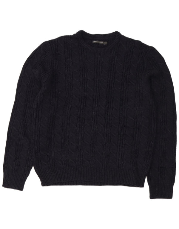 French Connection Pull Col Bateau Homme XL Bleu Marine Acrylique