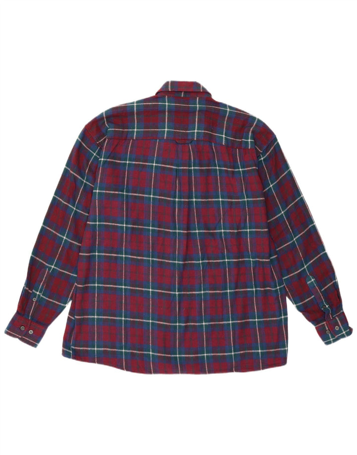 Gian Marco Venturi Chemise en flanelle pour homme en coton à carreaux bordeaux