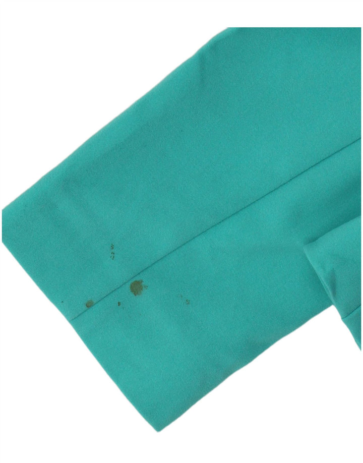 Marks & Spencer Veste Blazer Ouverte Femme UK 10 Petit Turquoise Polyester
