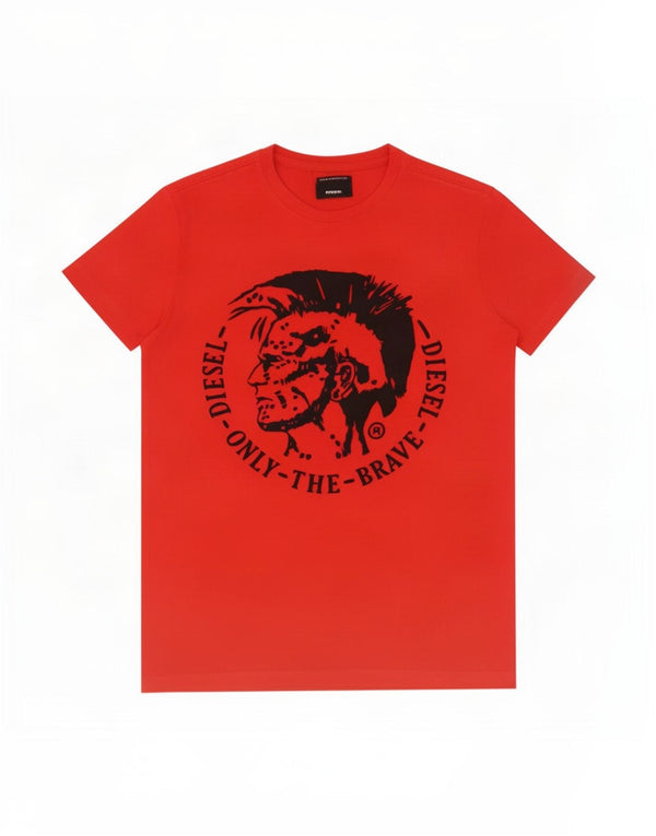 Diesel Mens Graphic T-Shirt Top Small Red