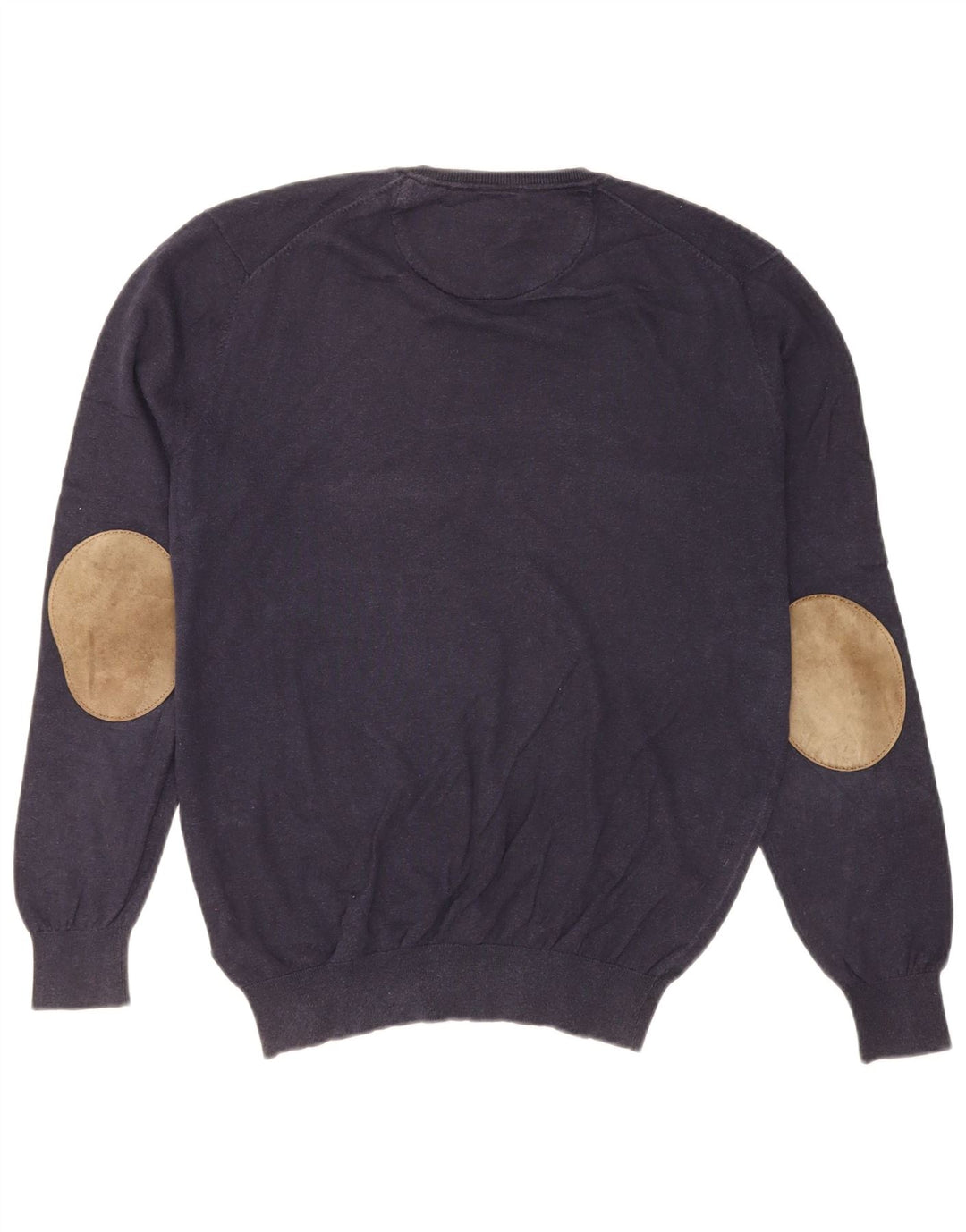 Massimo Dutti Pull col V pour homme en coton bleu marine Taille L