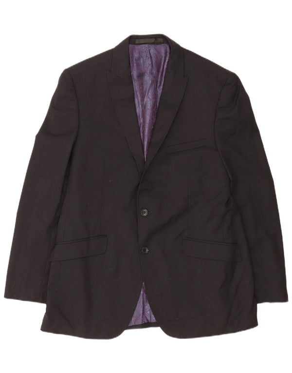 Marks & Spencer Veste blazer autographe à 2 boutons pour homme UK 42 XL Laine noire