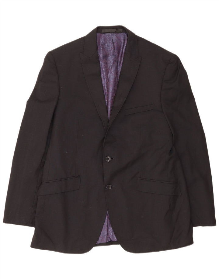 Marks & Spencer Veste blazer autographe à 2 boutons pour homme UK 42 XL Laine noire